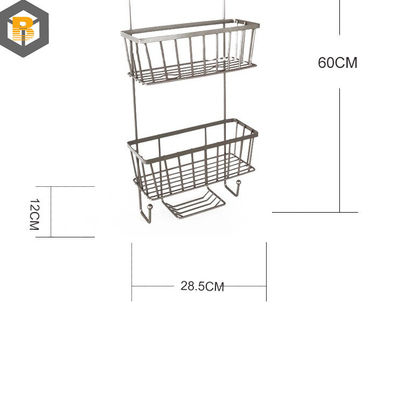 Bagno decorativo metallo doccia carrozzina con gancio e shampoo Display Basket sopra vasca da bagno