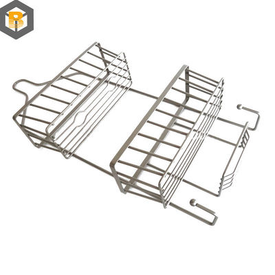 Bagno decorativo metallo doccia carrozzina con gancio e shampoo Display Basket sopra vasca da bagno
